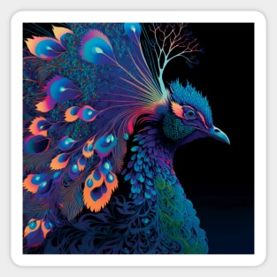 Mystical Peacock Art Sticker